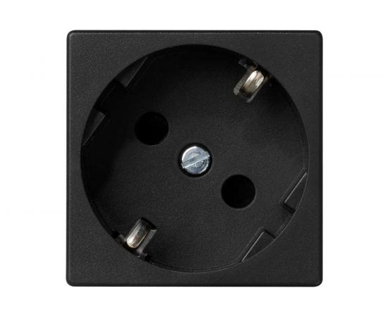 Розетка с заземлением Simon, 2P+E, модуль К45, безвинтовой зажим, 16А, 250В, графит СK11-000014 