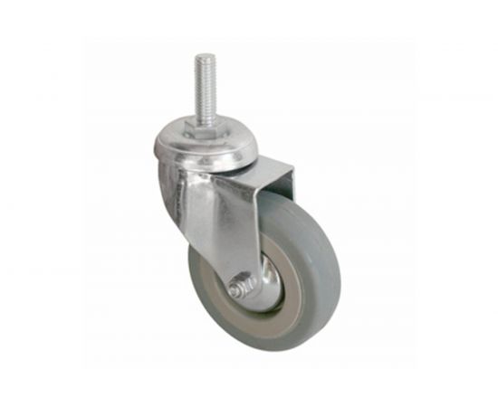 Колесо серая мягкая резина крепление болтом М12 SCTG55 125 мм MFK-TORG 5062125M 