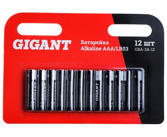 Батарейка Gigant Alkaline ААА/LR03 блистер 12 шт. GBA-3A-12 
