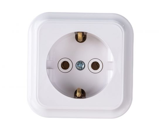 Розетка Bylectrica 1-местная ОУ с заз.конт., серия ПРАЛЕСКА, белый, РА16-254 