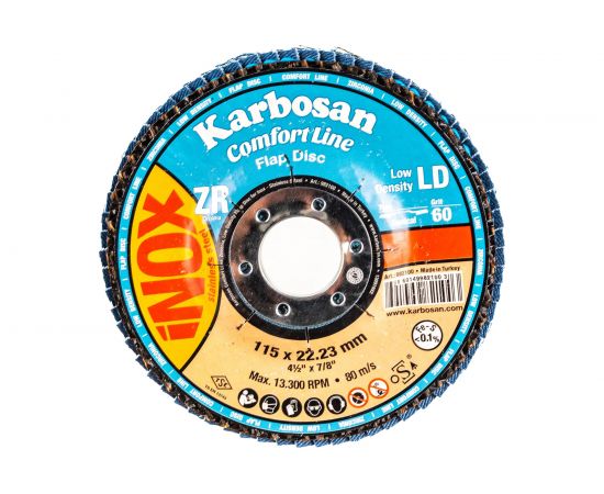 Диск лепестковый Inox (115х22 мм; Р60) Karbosan 82100 