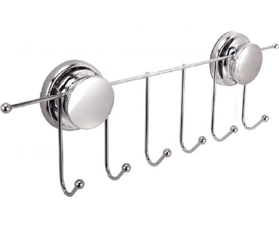 Настенная вешалка Аквалиния 6 крючков, на больших присосках W6753-4 