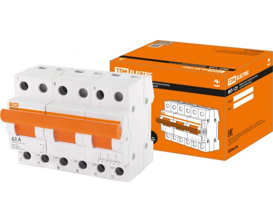 Трехпозиционный модульный переключатель TDM МП-125 3P 63А SQ0224-0046 