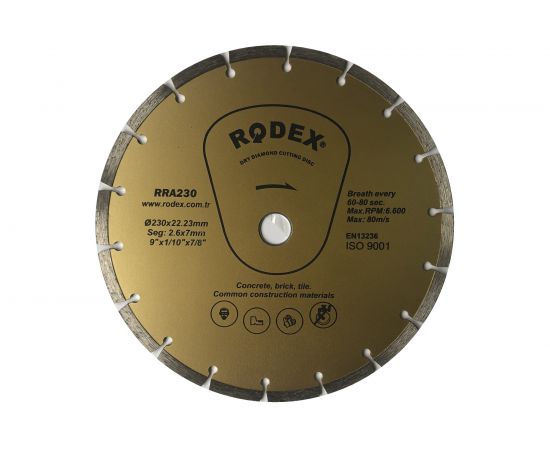 Диск алмазный отрезной Rodex стандартный 230х2.4х22.2 мм Bull RRA230 – изображение 2