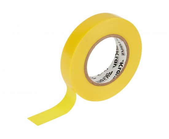 Изолента ПВХ KRANZ 15 мм х 25 м, 0.13 мм, желтая KR-09-2102 – изображение 2