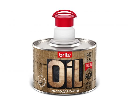 Масло для сауны BRITE FLEXX для любых пород древесины, бесцветное, банка 0,5 л 212469 – изображение 2
