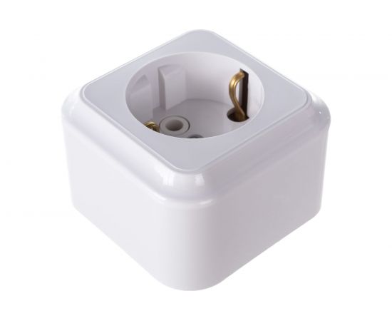 Розетка Bylectrica 1-местная ОУ с заз.конт., серия ПРАЛЕСКА, белый, РА16-254 – изображение 2