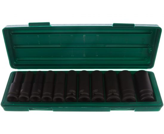 Набор торцевых головок ударных глубоких 11 предметов (1/2"DR 10-24 мм) Jonnesway S03AD4111S – изображение 2