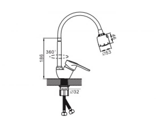 Смеситель для кухни Эверест с гибким изливом B58-025 – изображение 2