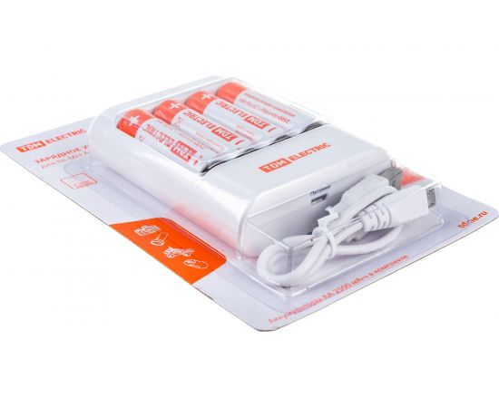 Зарядное устройство TDM 3044Н 300 mA 4 слота АА/ААА 2 кан.+4xAA2500 USB SQ1702-0105 – изображение 3