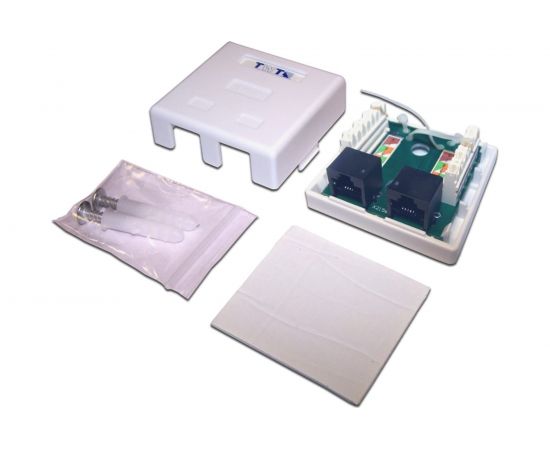 Настенная розетка TWT 2 порта RJ-45, категория 5е, белая, SM2-4545-WH – изображение 3
