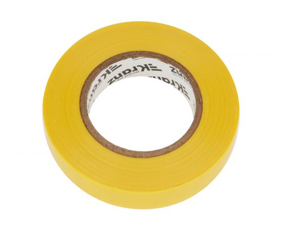 Изолента ПВХ KRANZ 15 мм х 25 м, 0.13 мм, желтая KR-09-2102 – изображение 3