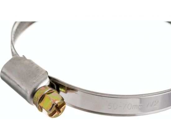 Червячный хомут РОССНА 50х70 мм 2 3/4"" нержавеющая сталь, винт, 5 шт. Р860723 DIY – изображение 3