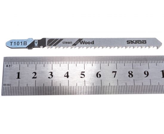 Пилки для лобзика T101B/101BR/144D/101AI/101AO (5 шт; 1.2-4мм; 100 мм) Ламинат/Дерево/Пластик) SKRAB 20846 – изображение 4