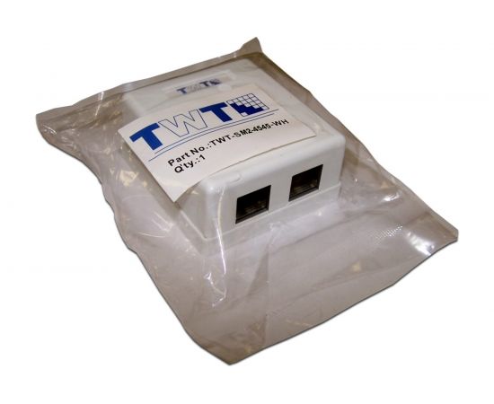 Настенная розетка TWT 2 порта RJ-45, категория 5е, белая, SM2-4545-WH – изображение 4