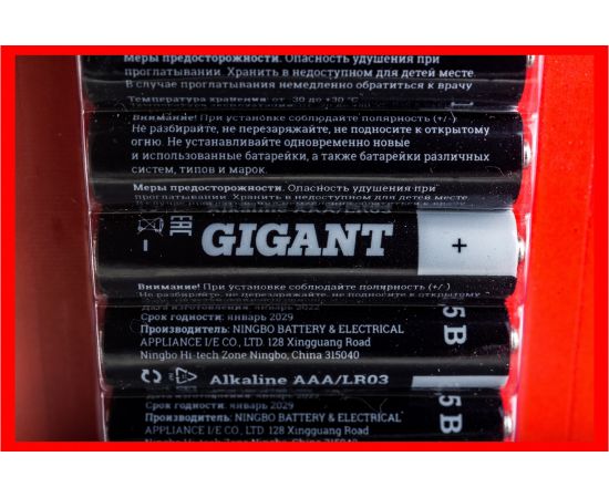 Батарейка Gigant Alkaline ААА/LR03 блистер 12 шт. GBA-3A-12 – изображение 4