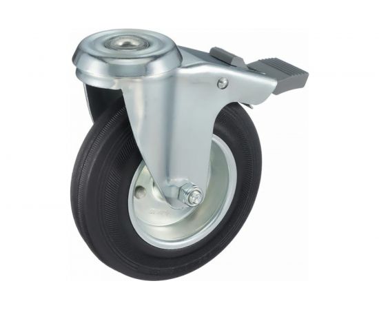 Колесо поворотное с тормозом, с отверстием под болт (125х12 мм; 130 кг) Tellure Rota 536203 – изображение 8