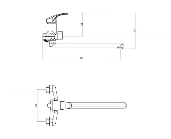Смеситель для ванны OneLife хром P01-211cr – изображение 9