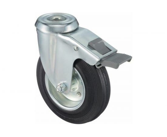 Колесо поворотное с тормозом, с отверстием под болт (125х12 мм; 130 кг) Tellure Rota 536203 – изображение 9