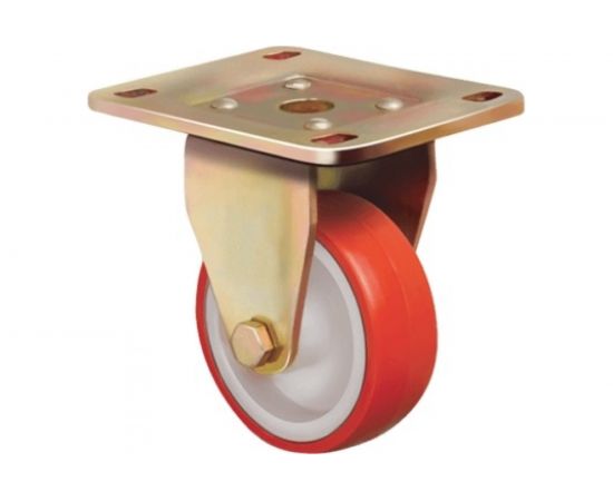 Опора колесная большегрузная неповоротная (100 мм; 250 кг; полиуретан) EMES ED02 ZBP 100 