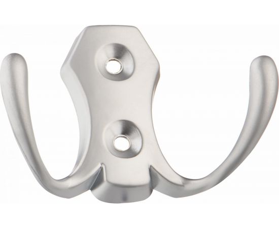 Мебельный крючок KERRON двухрожковый, матовый хром LT 0020 SC 