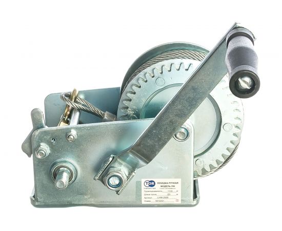 Ручная барабанная лебедка TOR ЛН-2500 (LHW) г/п 1,0 т, длина троса 20 м 11313 