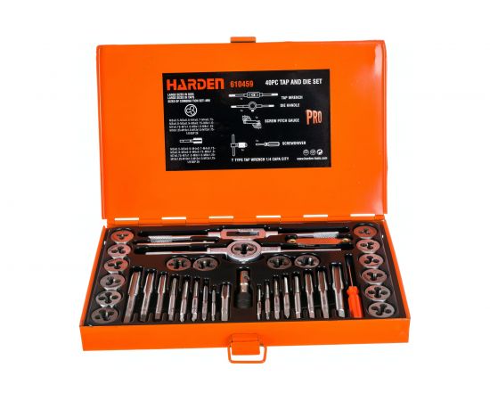 Набор метчиков и плашек HARDEN профессиональный 40 предметов 610459 