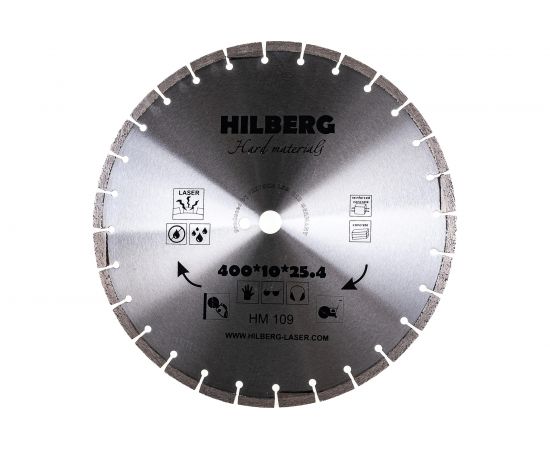 Диск алмазный отрезной сегментный Hard Materials Laser (400x25.4 мм) Hilberg HM109 