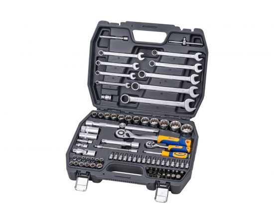 Набор инструмента 1/2 Dr и 1/4 Dr 82 предметов с 12 гранными головками KRAFT KT 700681 