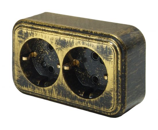 2-местная розетка SVET RA 16-238-Черная Бронза открытой установки с заземлением EV0311-0045 