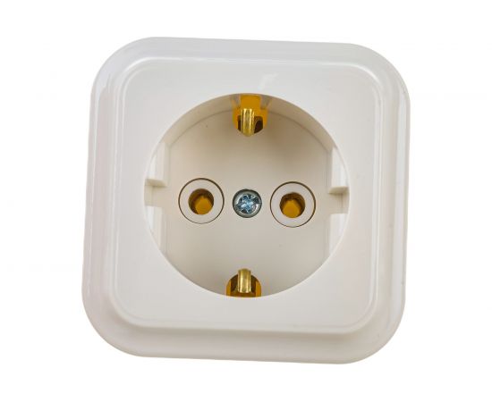 Розетка Bylectrica 1-местная ОУ с заз.конт., серия ПРАЛЕСКА, бежевый, РА16-254 бежевый 