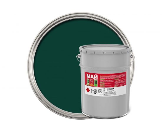 Грунт-эмаль на ржавчину МАЙ 3 в 1 зеленая, ведро 23 кг 211075 