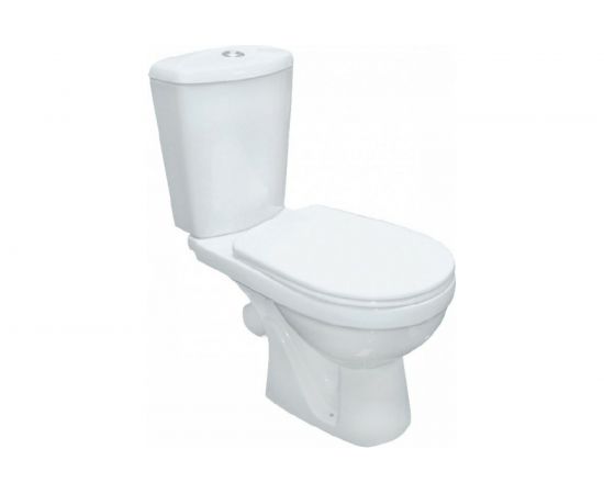 Унитаз-компакт Rosa Комфорт, косой выпуск, 2-режима, сиденье полипропиленовое, КИРОВ 417882 