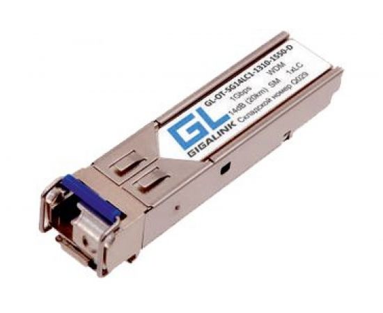 Модуль SFP GIGALINK WDM, 1.25Гбит/c, одно волокно SM, LC GL-OT-SG14LC1-1310-1550-D 