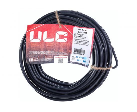 Кабель ВВГ-ПнгА ULC 2х1.5 черный 10м ULС0037 