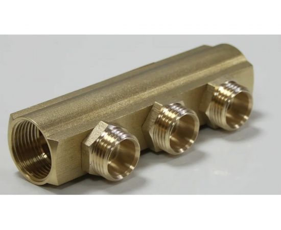 Коллектор ДТРД ВР 3/4 на 3 выхода НР 1/2 межосевое 35 мм 6105 410319 – изображение 2