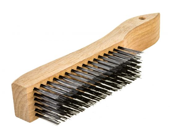 Зачистная 6-и рядная щетка, закаленная прямая проволока с деревянной ручкой СИБРТЕХ 74806 – изображение 2