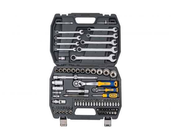 Набор инструмента 1/2 Dr и 1/4 Dr 82 предметов с 12 гранными головками KRAFT KT 700681 – изображение 2