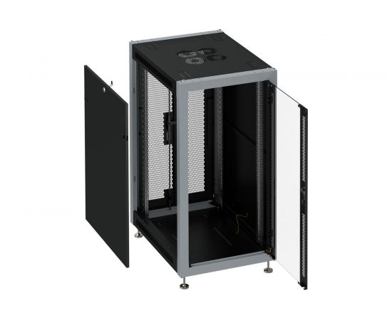 Коммутационный шкаф SYSMATRIX, 22U 600х600х1100 передняя дверь-стекло, задняя-2 створки SL 6622 914 – изображение 2