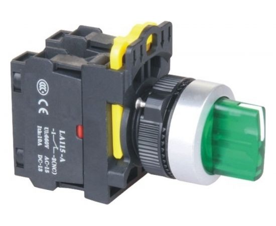 Переключатель ANDELI LA115-A5-11XD/G с подсветкой, с фиксацией, зеленый, LED, 220В ADL10-203 – изображение 2