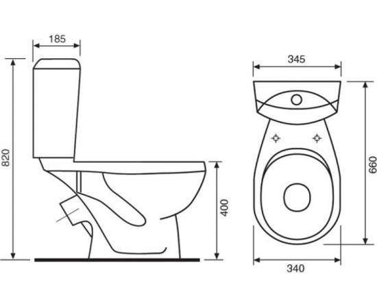Унитаз-компакт Rosa Комфорт, косой выпуск, 2-режима, сиденье полипропиленовое, КИРОВ 417882 – изображение 2