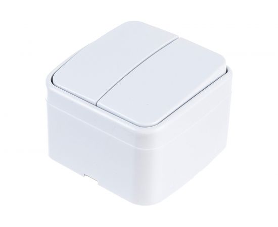 Двойной выключатель Intro 310401 10А, 250В, IP20, ОУ, Polo, белый Б0036095 – изображение 2