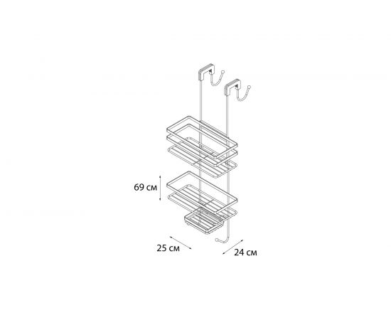 Прямоугольная двухэтажная полка FIXSEN хром 871 – изображение 2