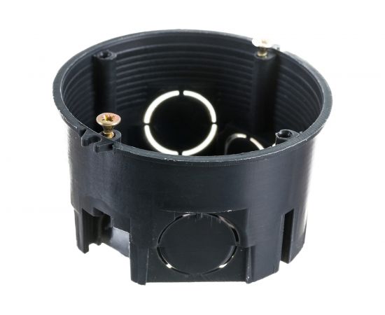 Установочная коробка ЭРА КУТ 68х40мм для твердых стен, саморезы, черная IP20 Б0051810 – изображение 2