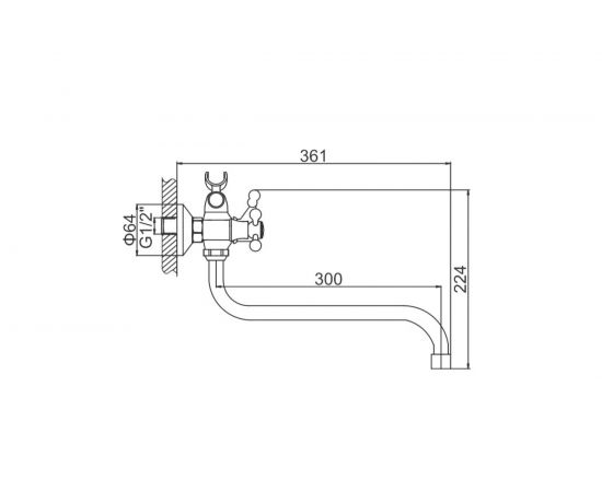 Смеситель на ванну LEDEME крест керамика L2120 65720 – изображение 2