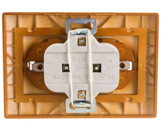 Розетка Lezard Мира х2 с заземлением, сосна 701-0801-127 – изображение 3