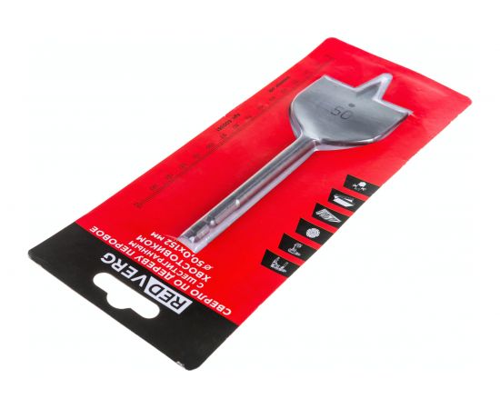 Сверло по дереву перовое HCS 50х152 мм REDVERG 6621156 – изображение 3