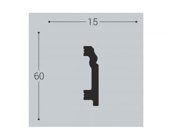 Напольный плинтус bello deco XPS П 1 60x15 мм 00-00004588 – изображение 3