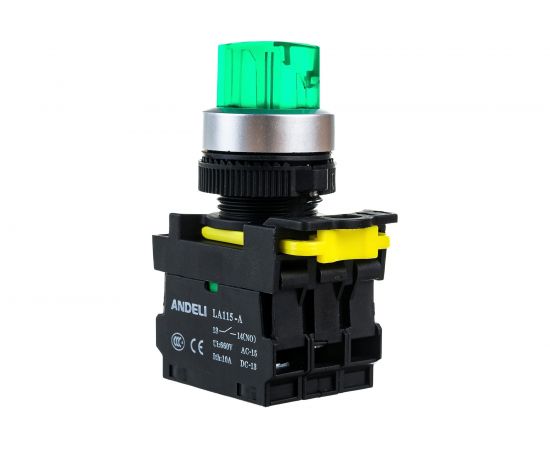 Переключатель ANDELI LA115-A5-11XD/G с подсветкой, с фиксацией, зеленый, LED, 220В ADL10-203 – изображение 4