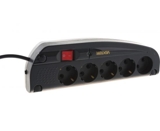 Сетевой фильтр Vektor COM черный 3м 15782 – изображение 5